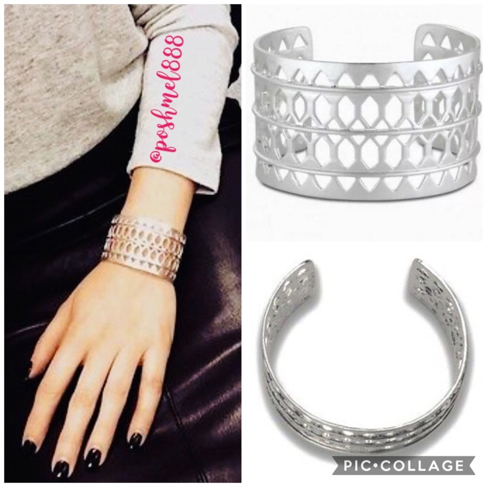 Stella & Dot | Bold Silver Cuff Plait Statement Bracelet Retired - Picture 4 of 8